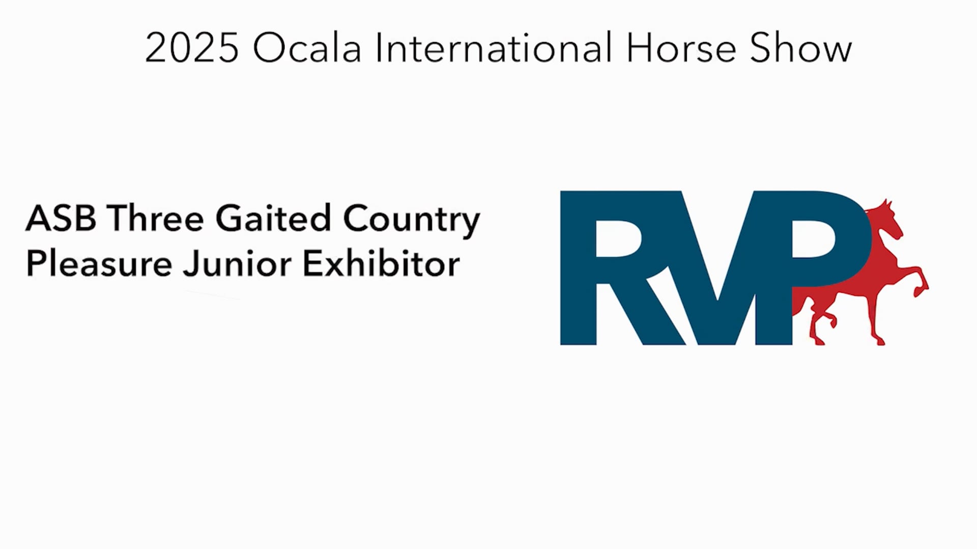 OI25 - Class 65 - ASB Three Gaited Country Pleasure Junior Exhibitor
