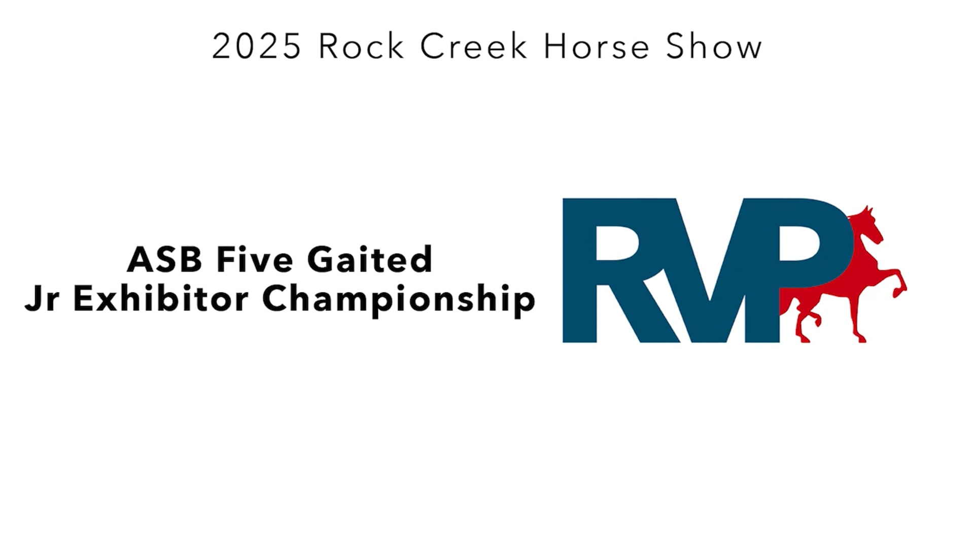 RC25 - Class 98 - ASB Five Gaited Jr Exhibitor Championship
