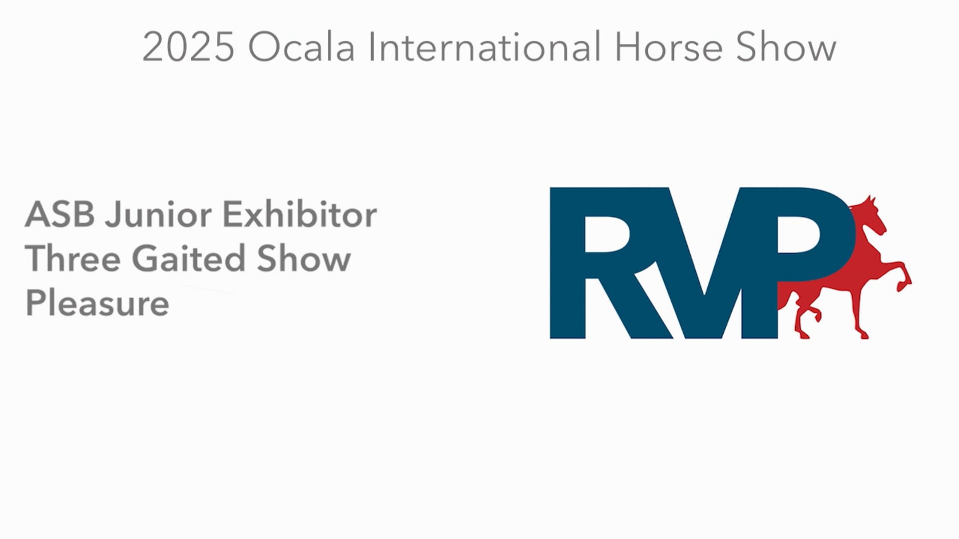 OI25 - Class 51 - ASB Junior Exhibitor Three Gaited Show Pleasure