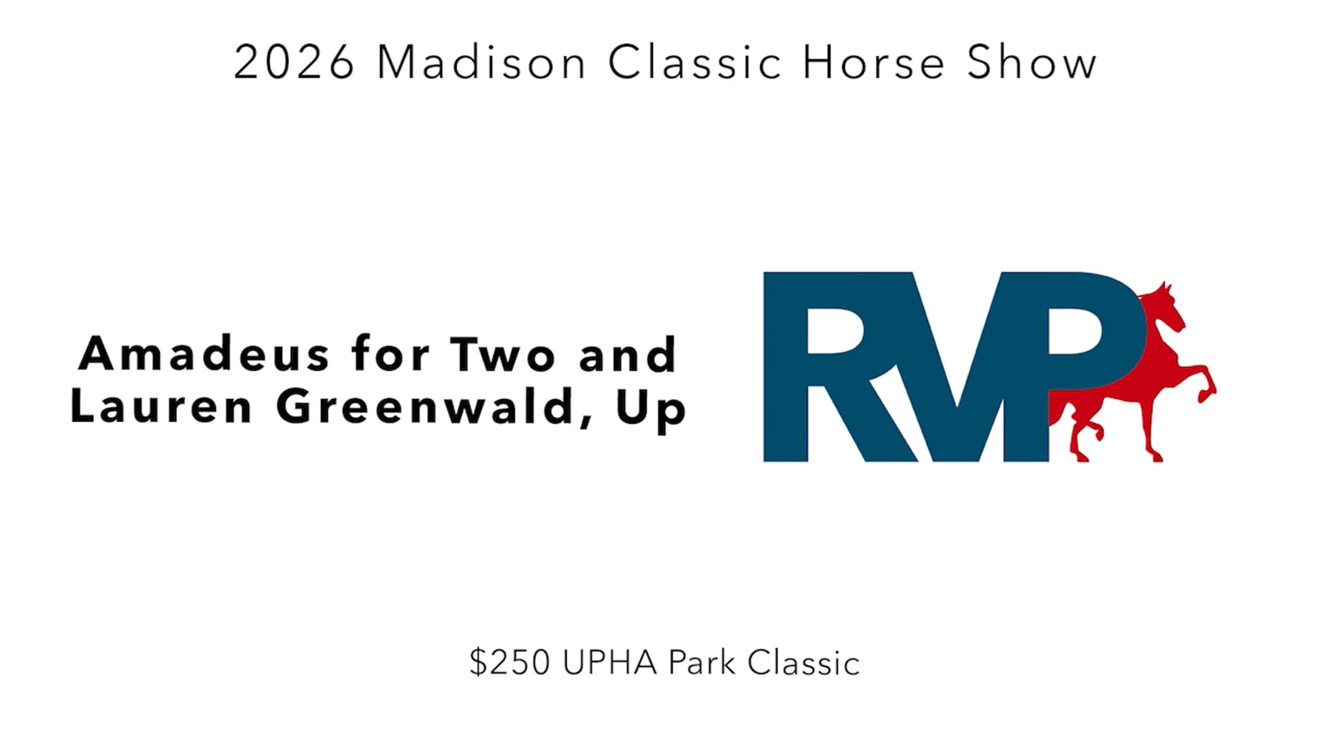 MC26 - Class 78 - Amadeus for Two and Lauren Greenwald, Up