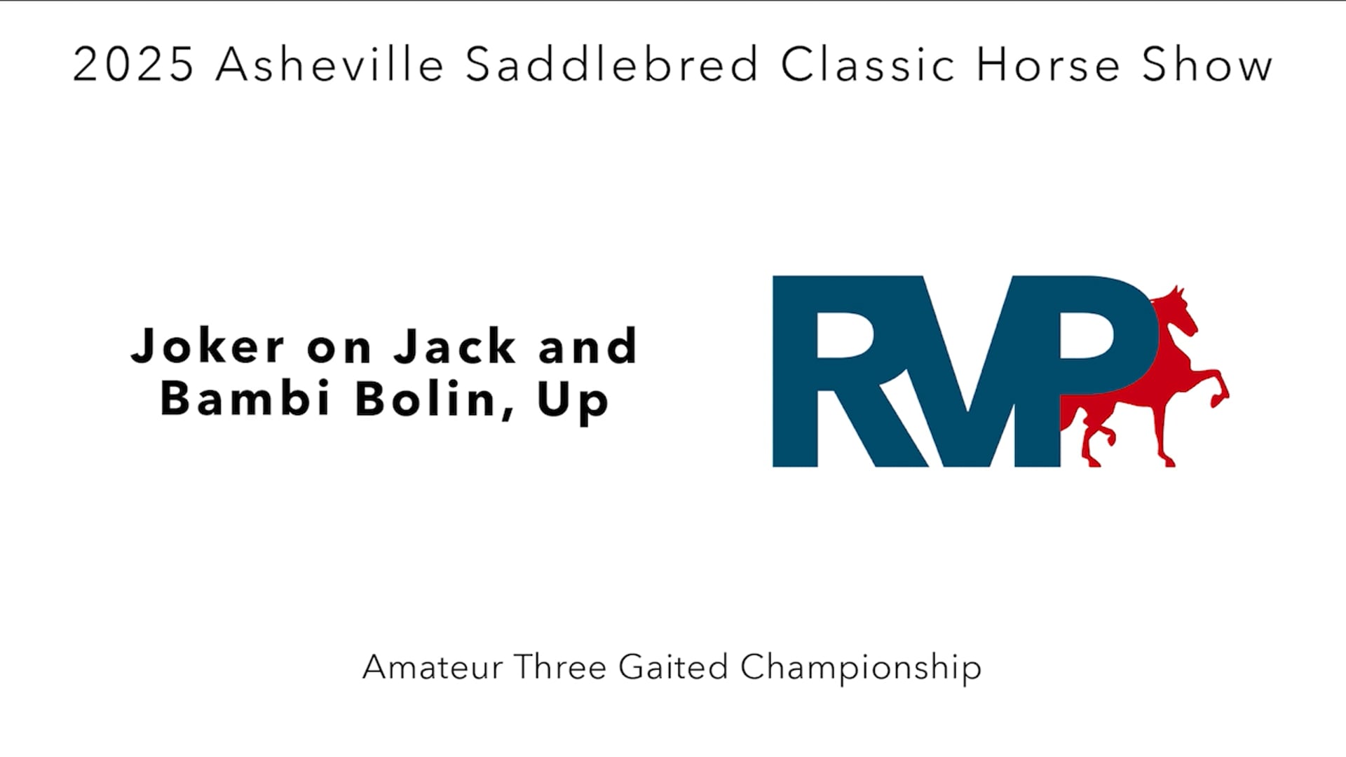 ASC25 - Class 147 - Joker on Jack and Bambi Bolin, Up