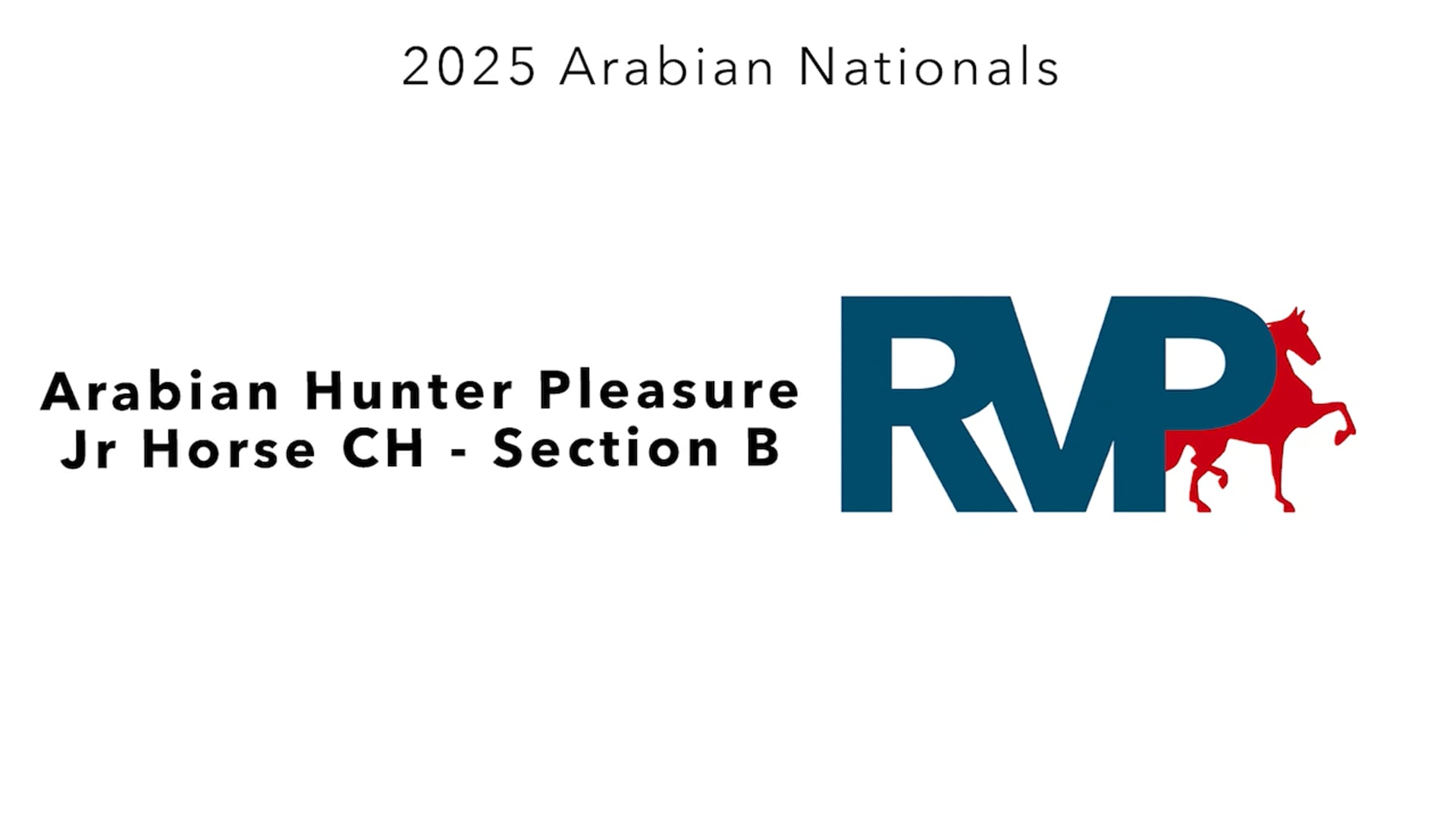 AN25 - Class 306b - Arabian Hunter Pleasure Jr Horse CH- Section B