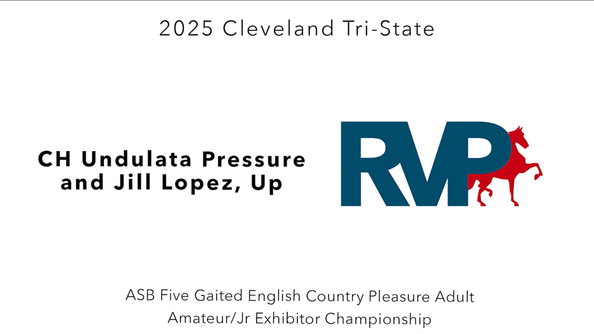 CTS25 - Class 109 - CH Undulata Pressure and Jill Lopez, Up