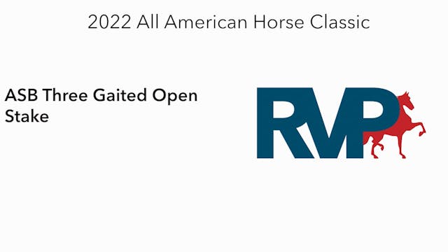 AAC22 - Class 113 -  ASB Three Gaited...