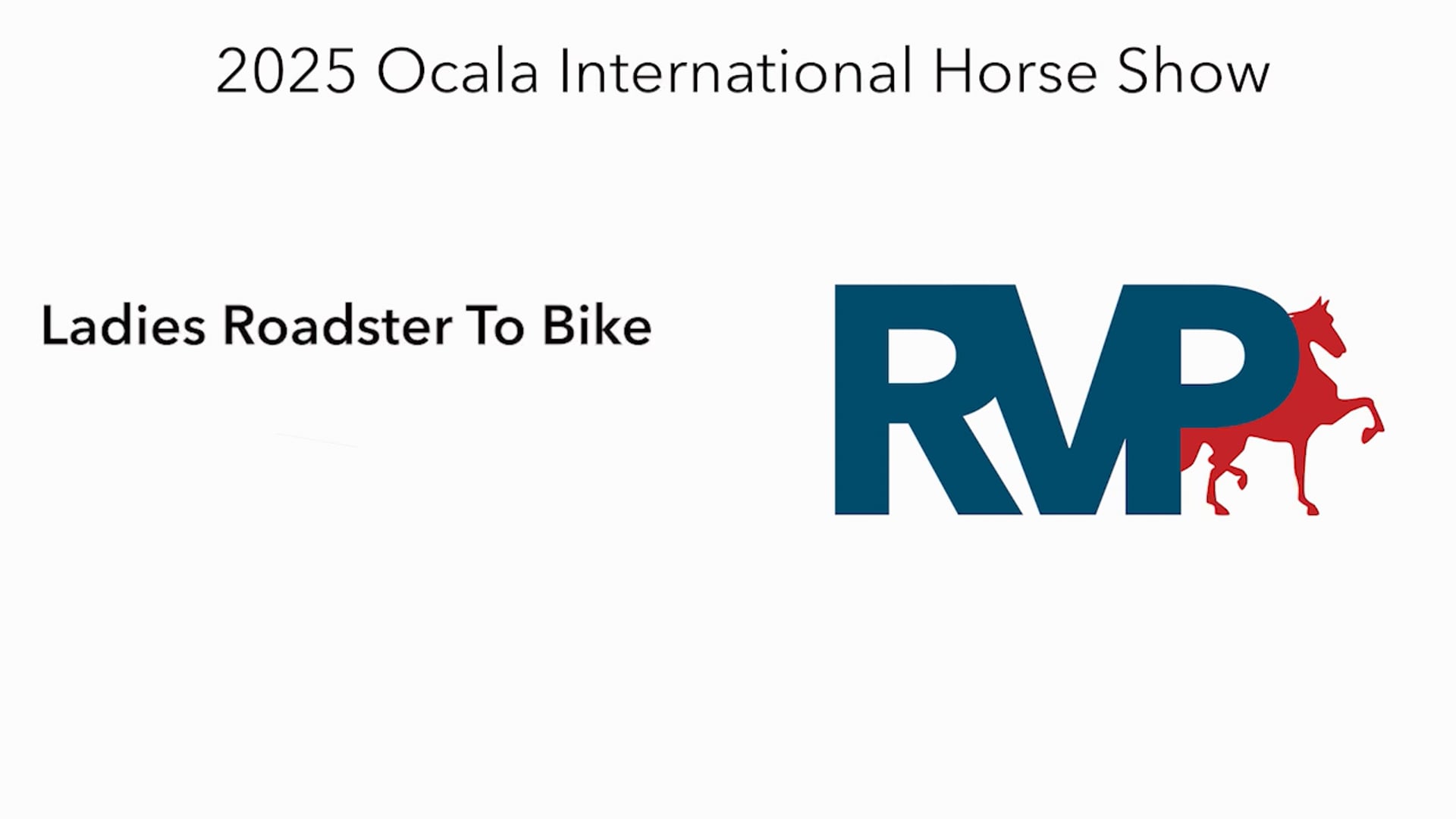 OI25 - Class 2.1 - Ladies Roadster To Bike