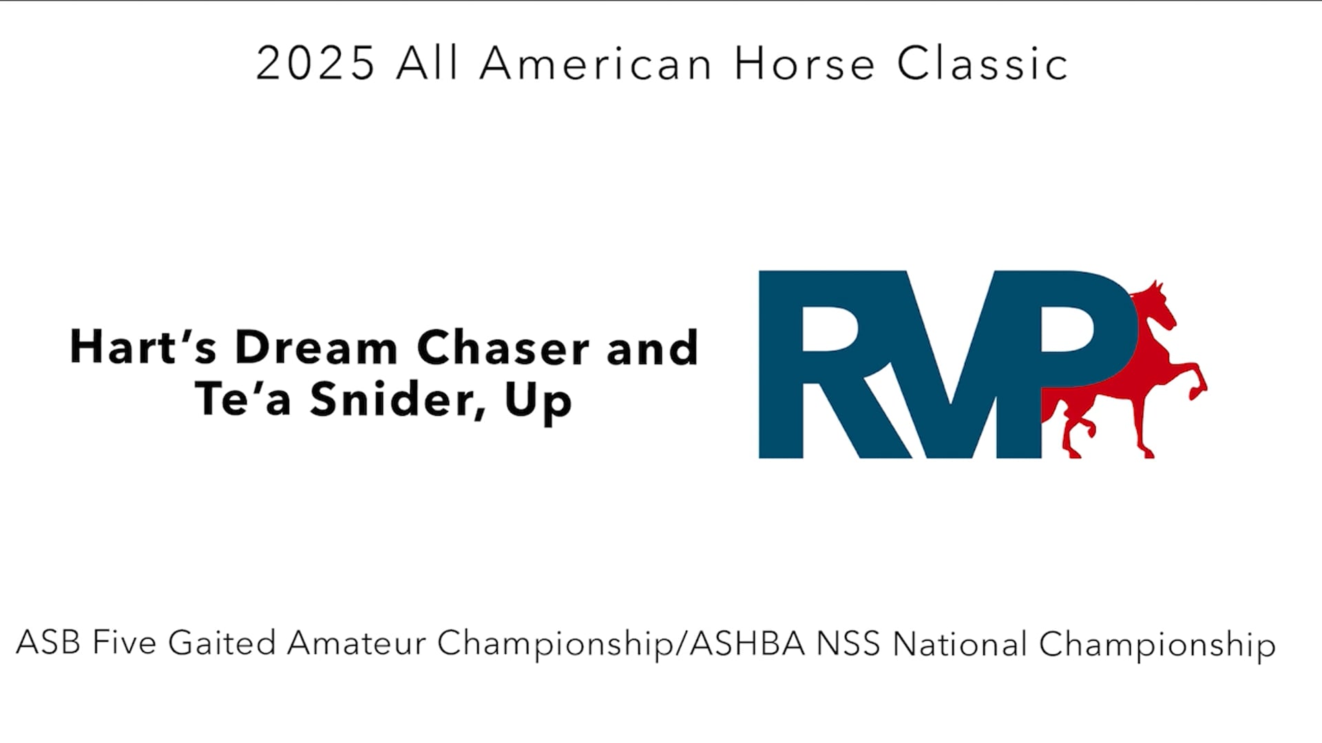 AAC25 - Class 168 - Hart's Dream Chaser and Te'a Snider, Up