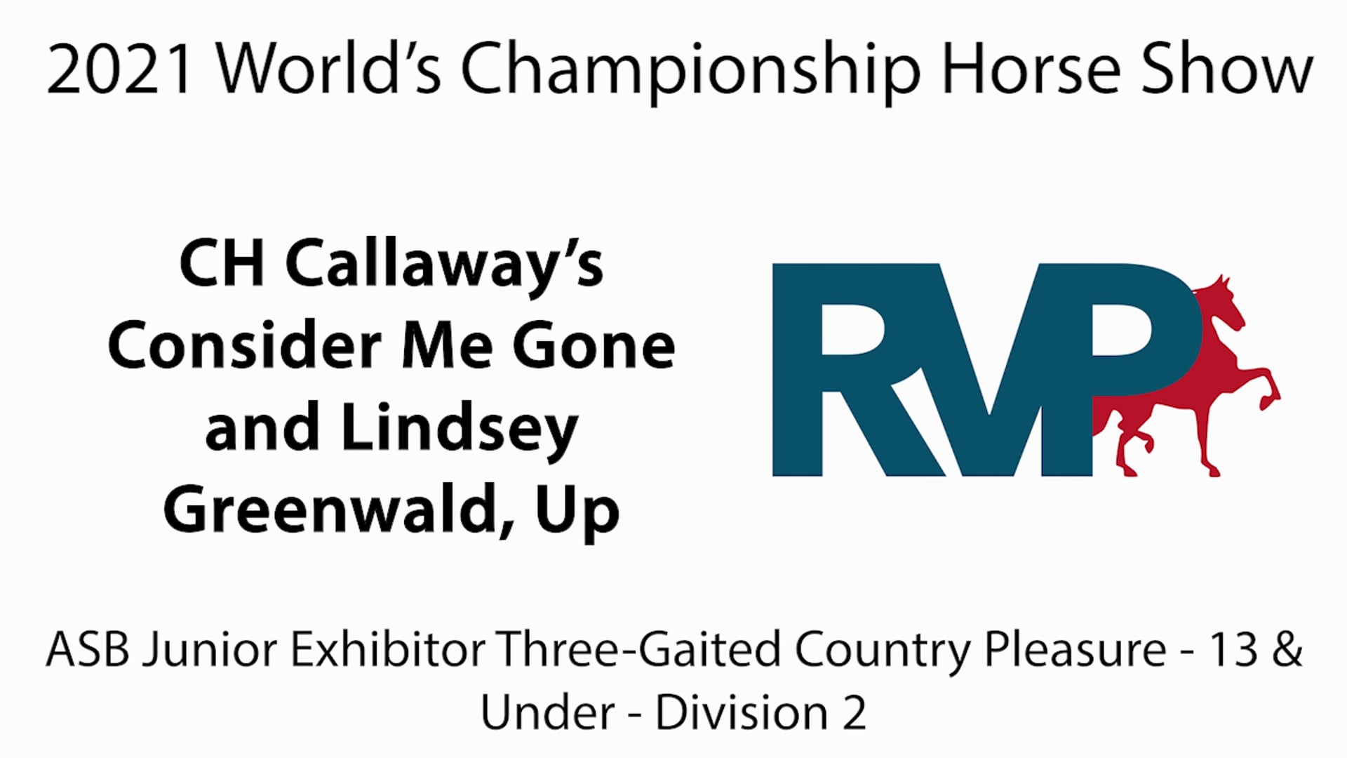 WCHS21 - Class 48A - CH Callaway's Consider Me Gone and Lindsey Greenwald, Up