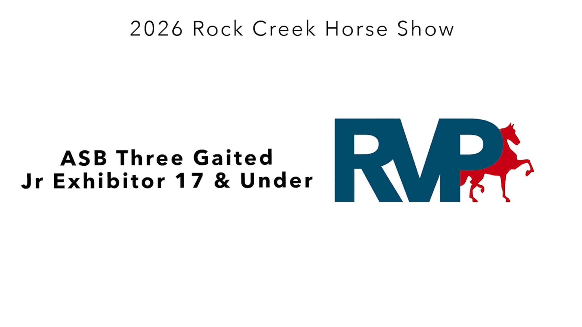 RC26 - Class 63 - ASB Three Gaited Jr Exhibitor 17 & Under
