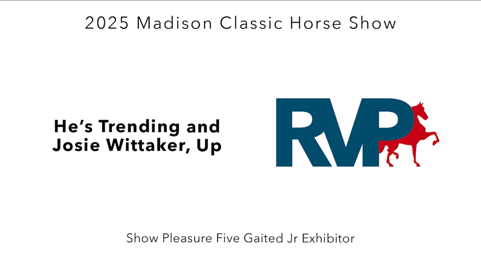 MC25 - Class 111 - He's Trending and Josie Wittaker, Up