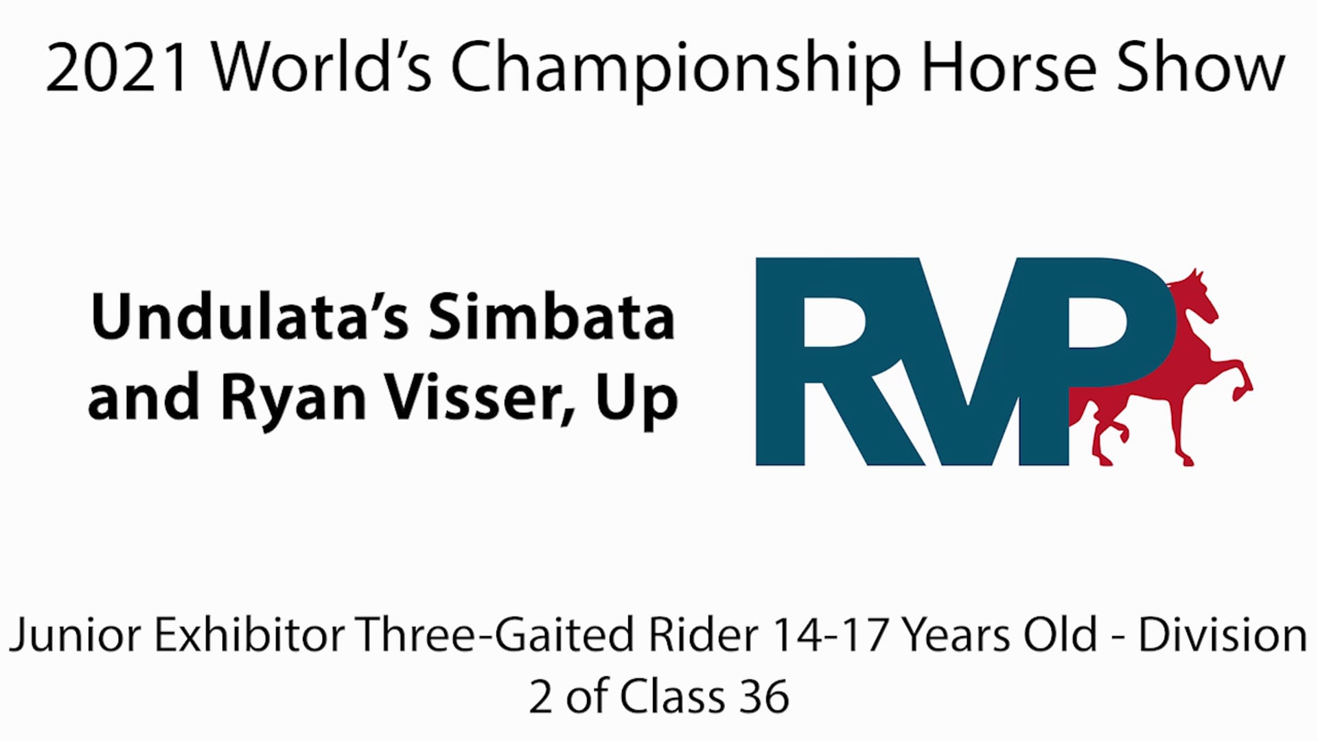 WCHS21 - Class 41 - Undulata's Simbata and Ryan Visser, Up