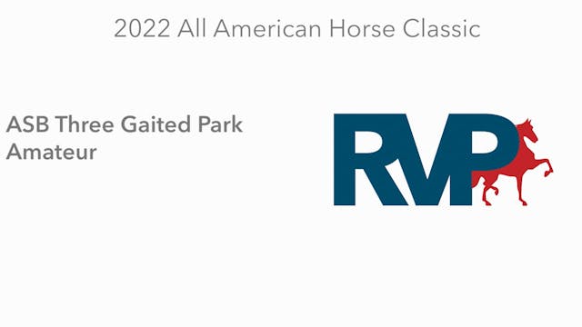 AAC22 - Class 81 -  ASB Three Gaited ...