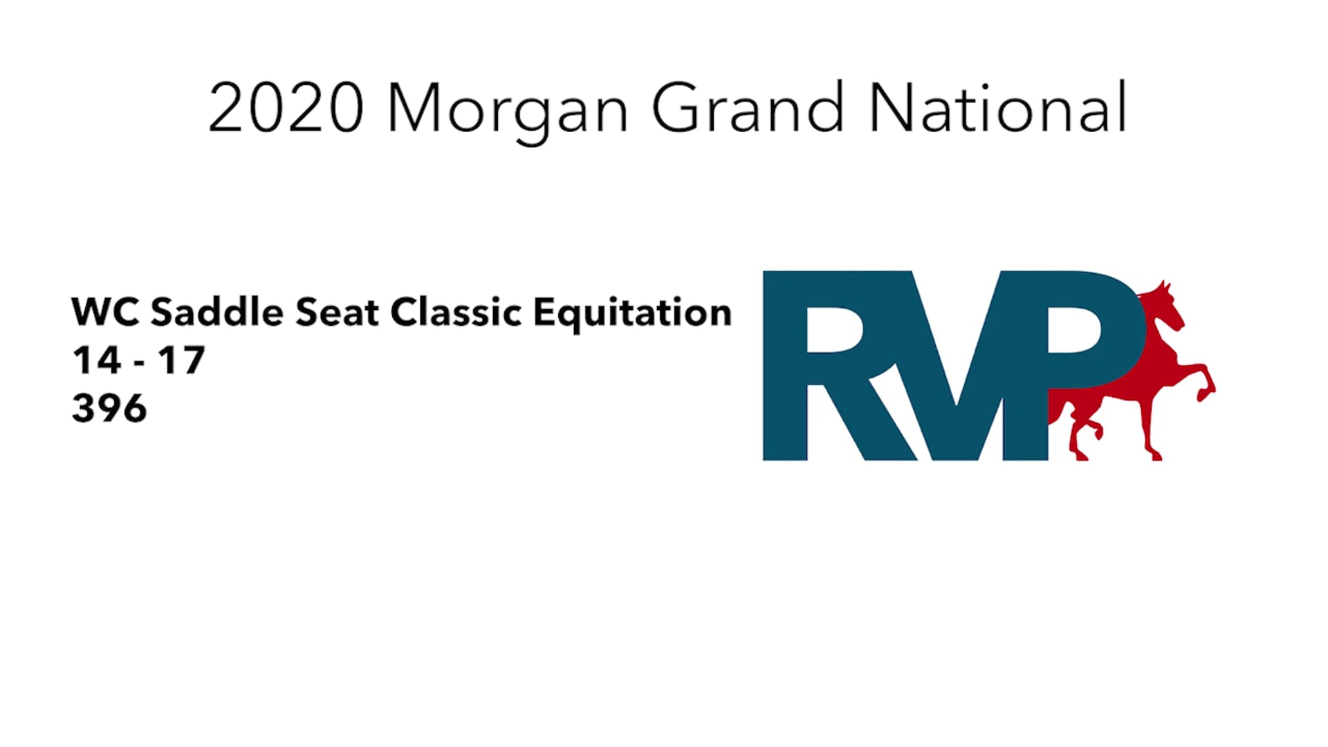 2020 MGN - 396 WC Saddle Seat Classic Equitation 14-17