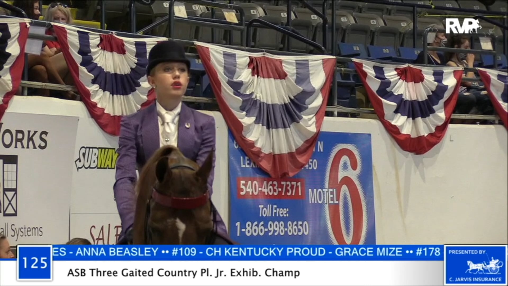 2020 BB - Class 125 ASB Three Gaited Country 
Pleasure Junior Exhibitor
 Championship