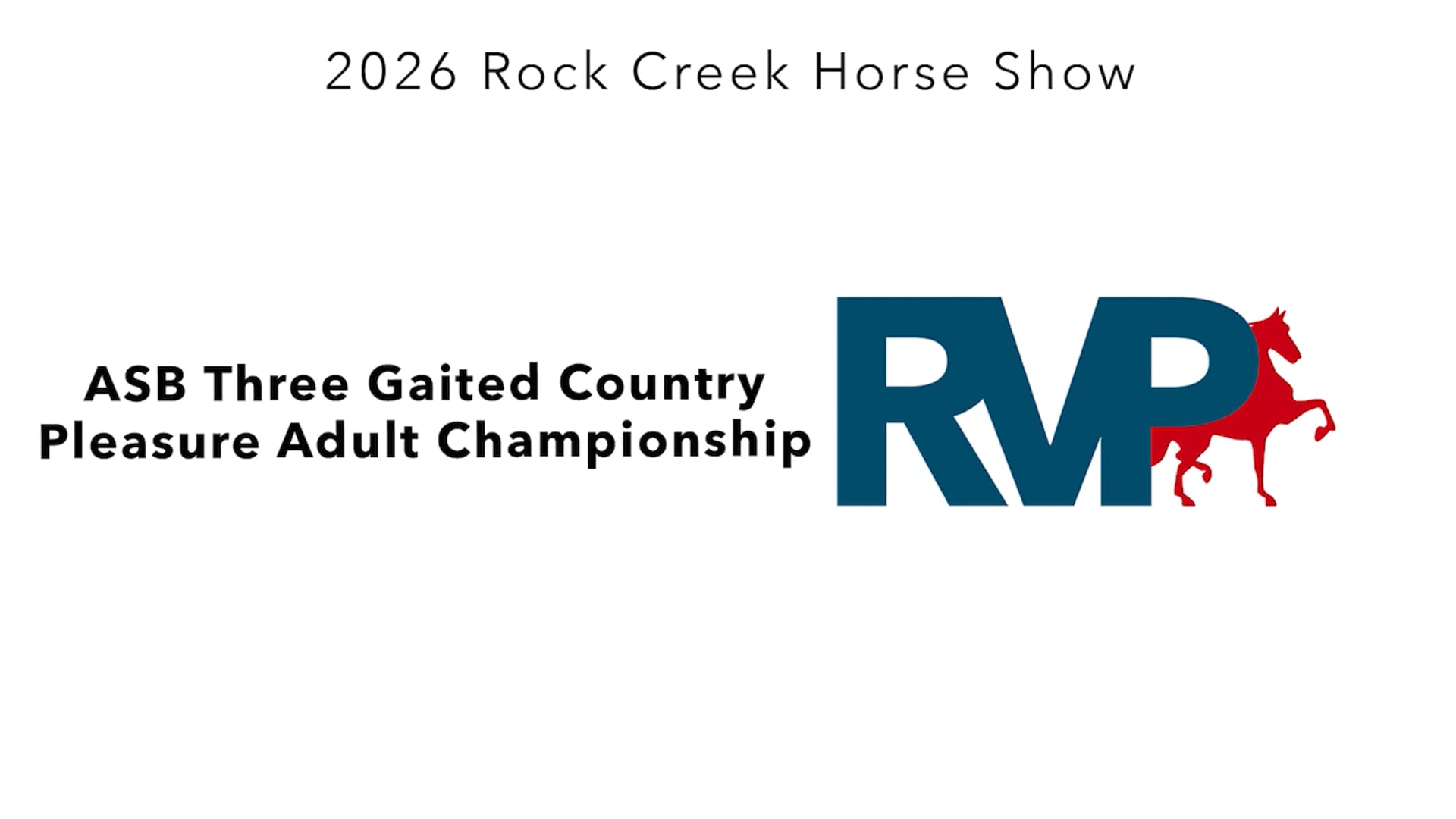 RC26 - Class 88 - ASB Three Gaited Country Pleasure Adult Championship