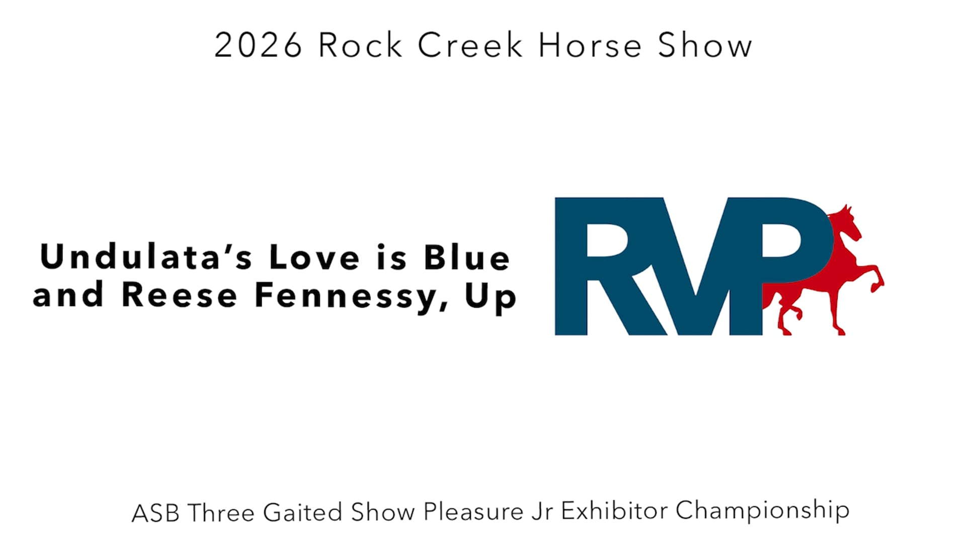 RC26 - Class 82 - Undulata's Love is Blue and Reese Fennessy, Up