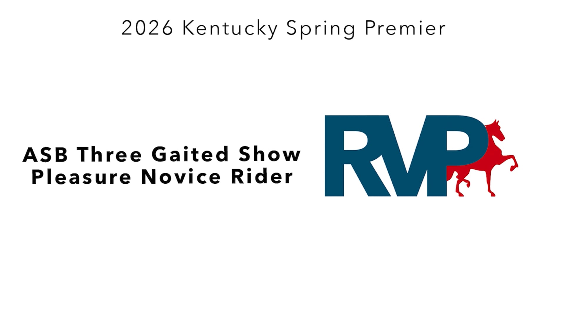 KYSP26 - Class 49 - ASB Three Gaited Show Pleasure Novice Rider