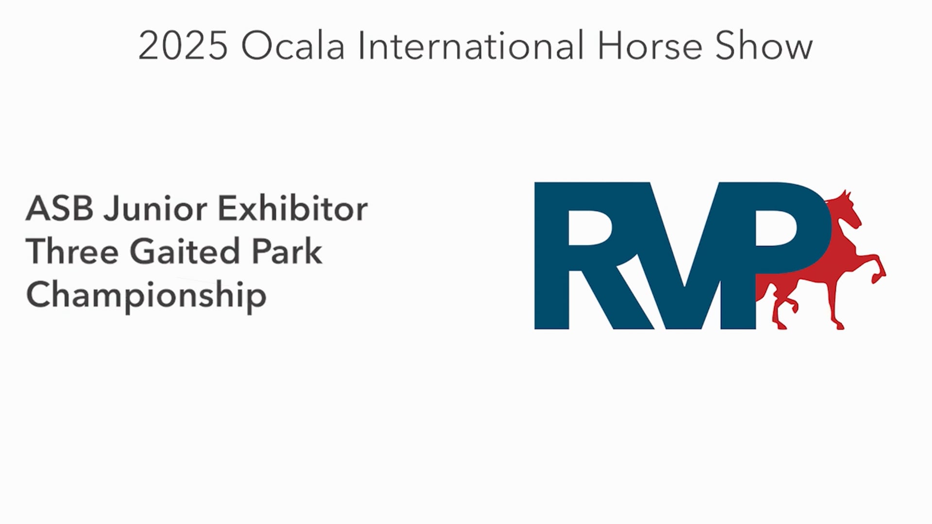 OI25 - Class 126 - ASB Junior Exhibitor Three Gaited Park Championship