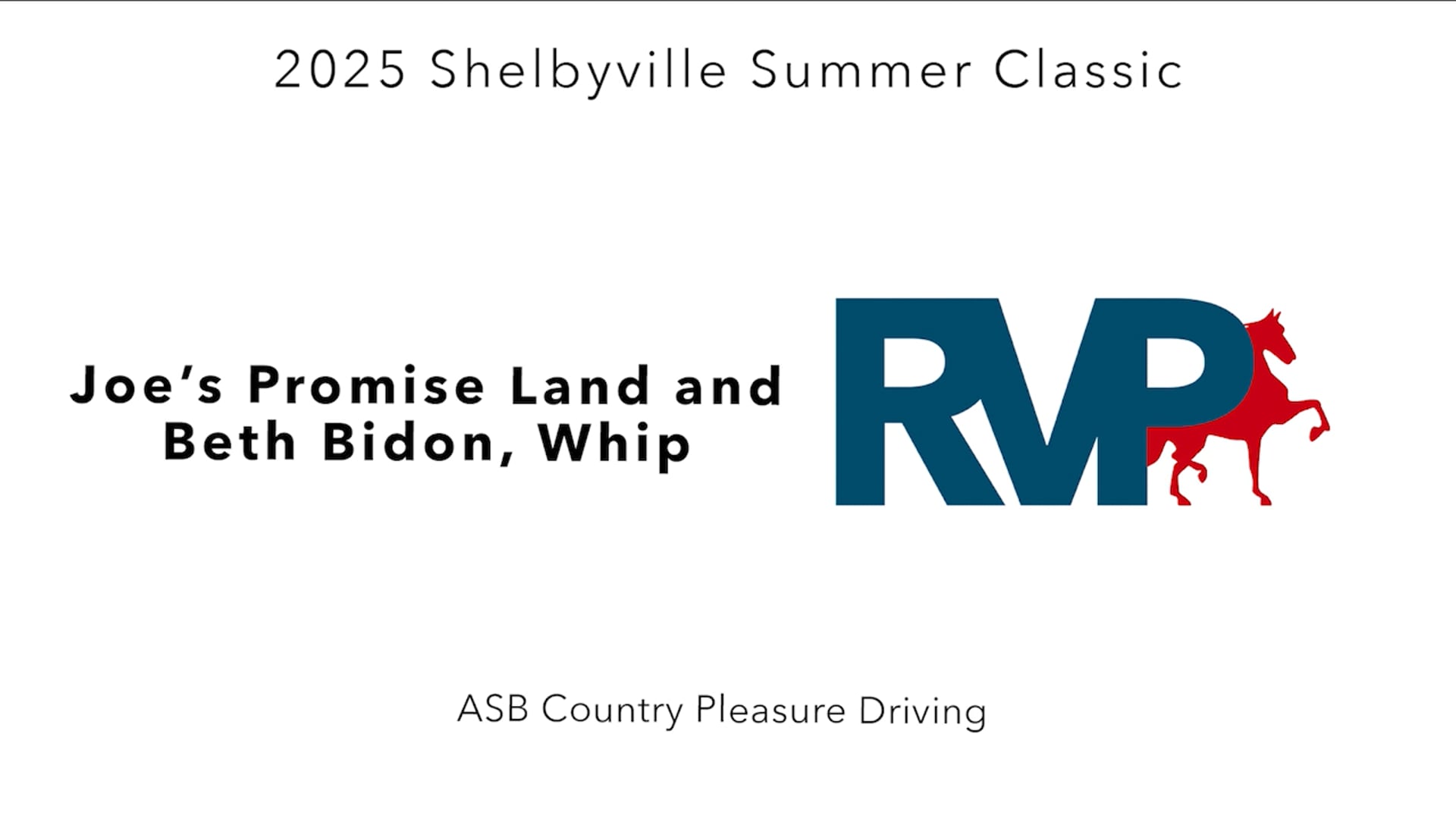 SSC25 - Class 44 - Joe's Promise Land and Beth Bidon, Whip