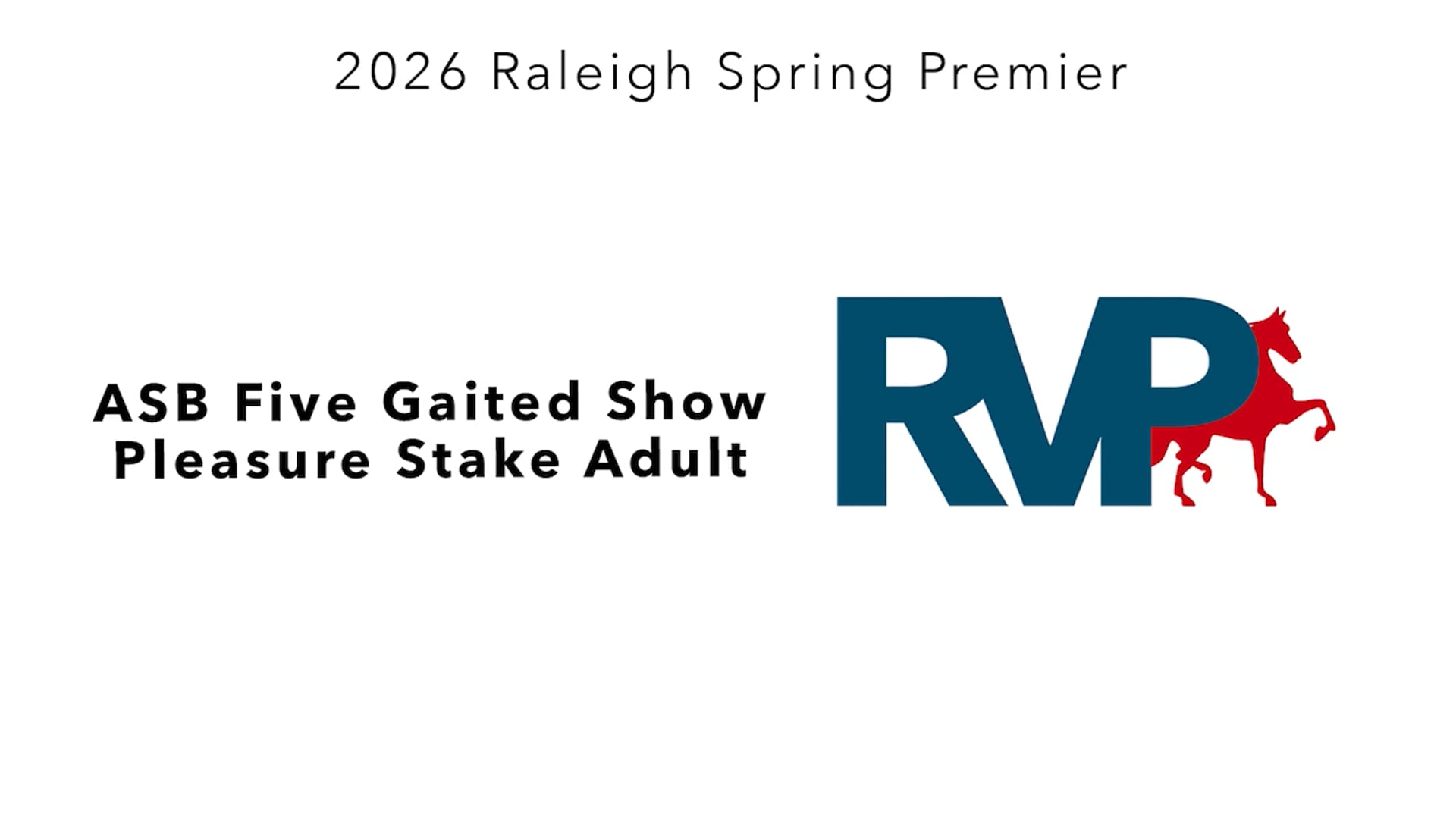RSP26 - Class 128 - ASB Five Gaited Show Pleasure Stake Adult