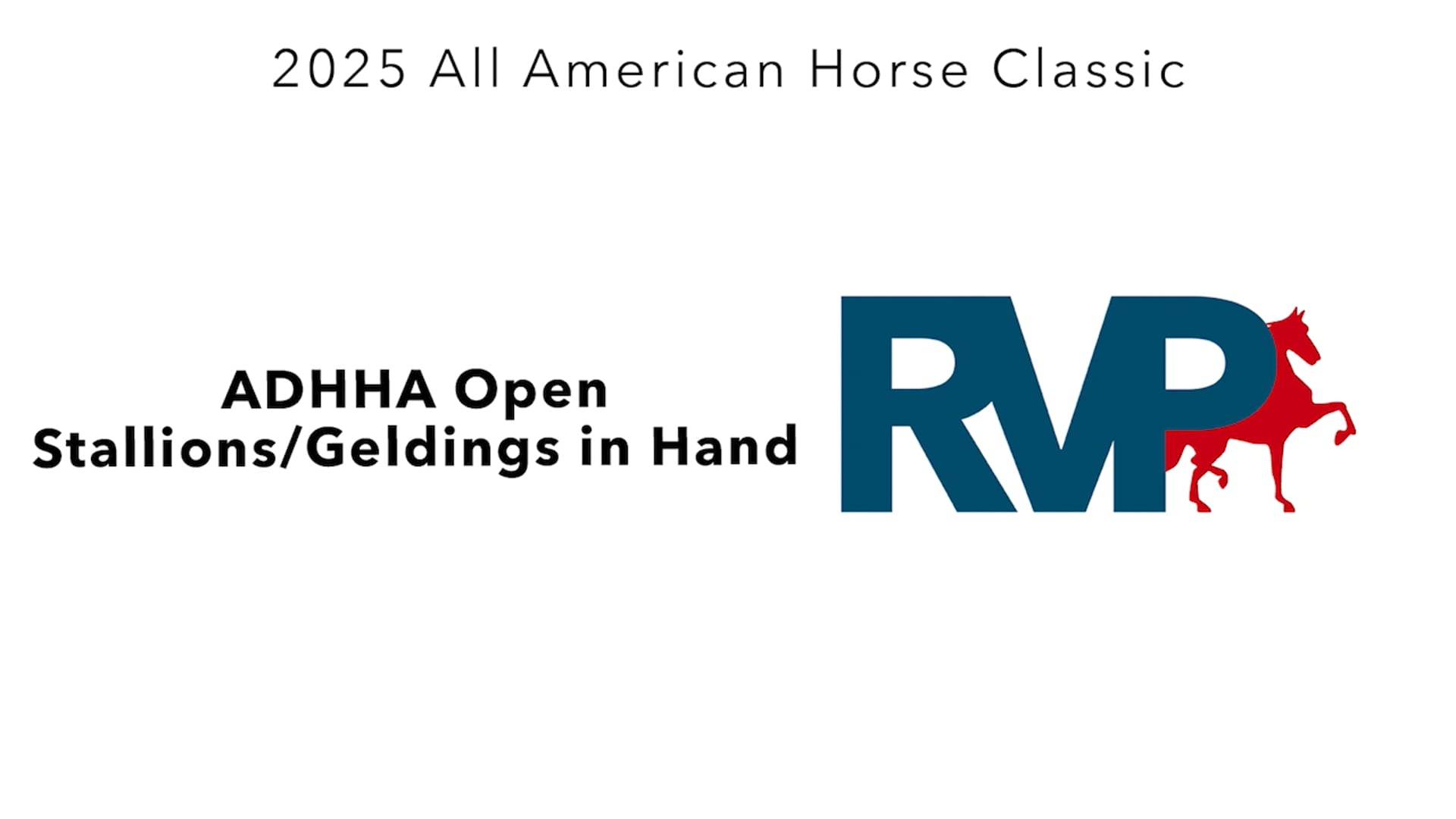 AAC25 - Class 75 - ADHHA Open Stallions-Geldings in Hand