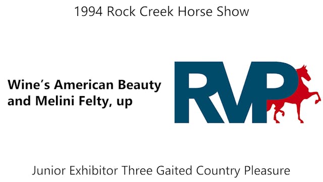 RC 1994 - Junior Exhibitor Three Gait...