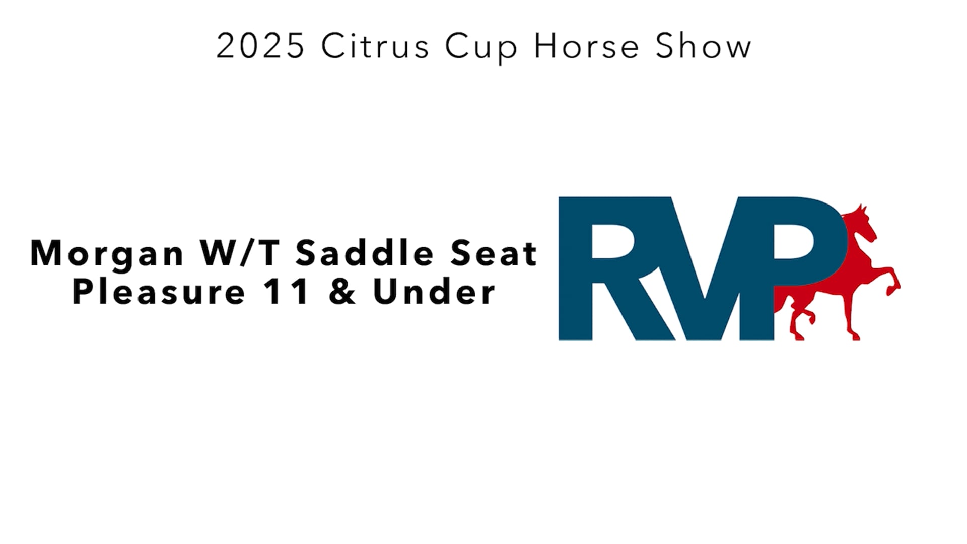 CC25 - Class 32 - Morgan W-T Saddle Seat Pleasure 11 & Under