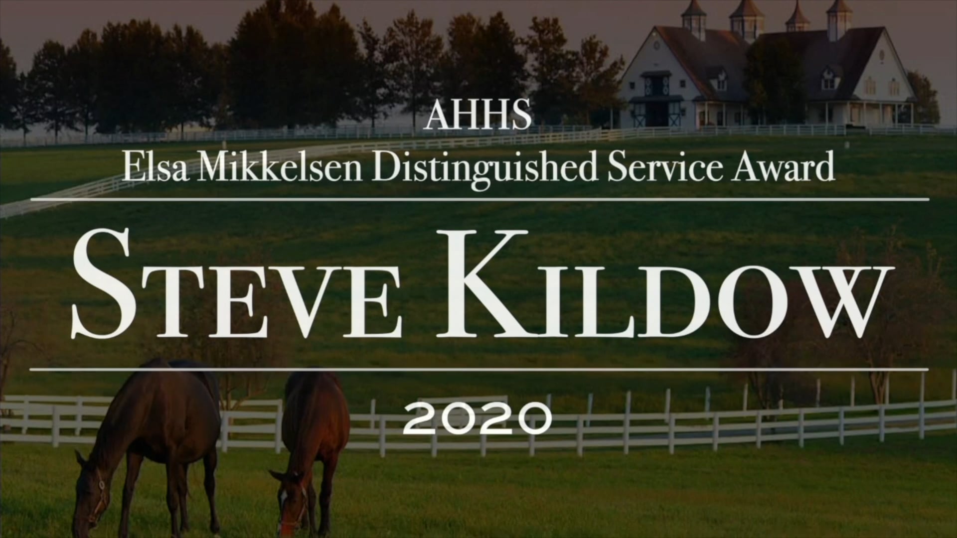 Steve Kildow - AHHS Elsa Mikkelsen Distinguished Service Award