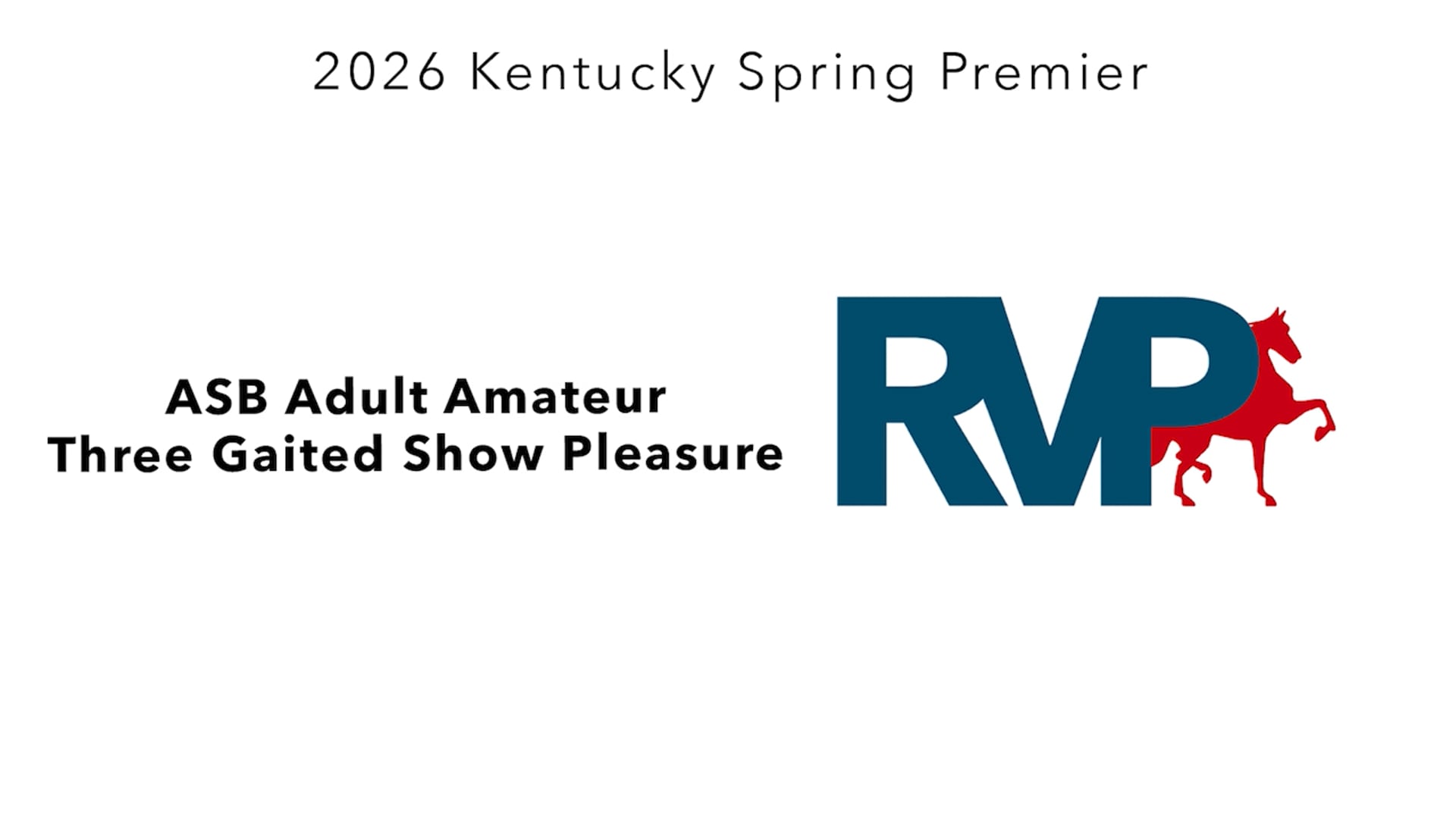 KYSP26 - Class 39 - ASB Adult Amateur Three Gaited Show Pleasure