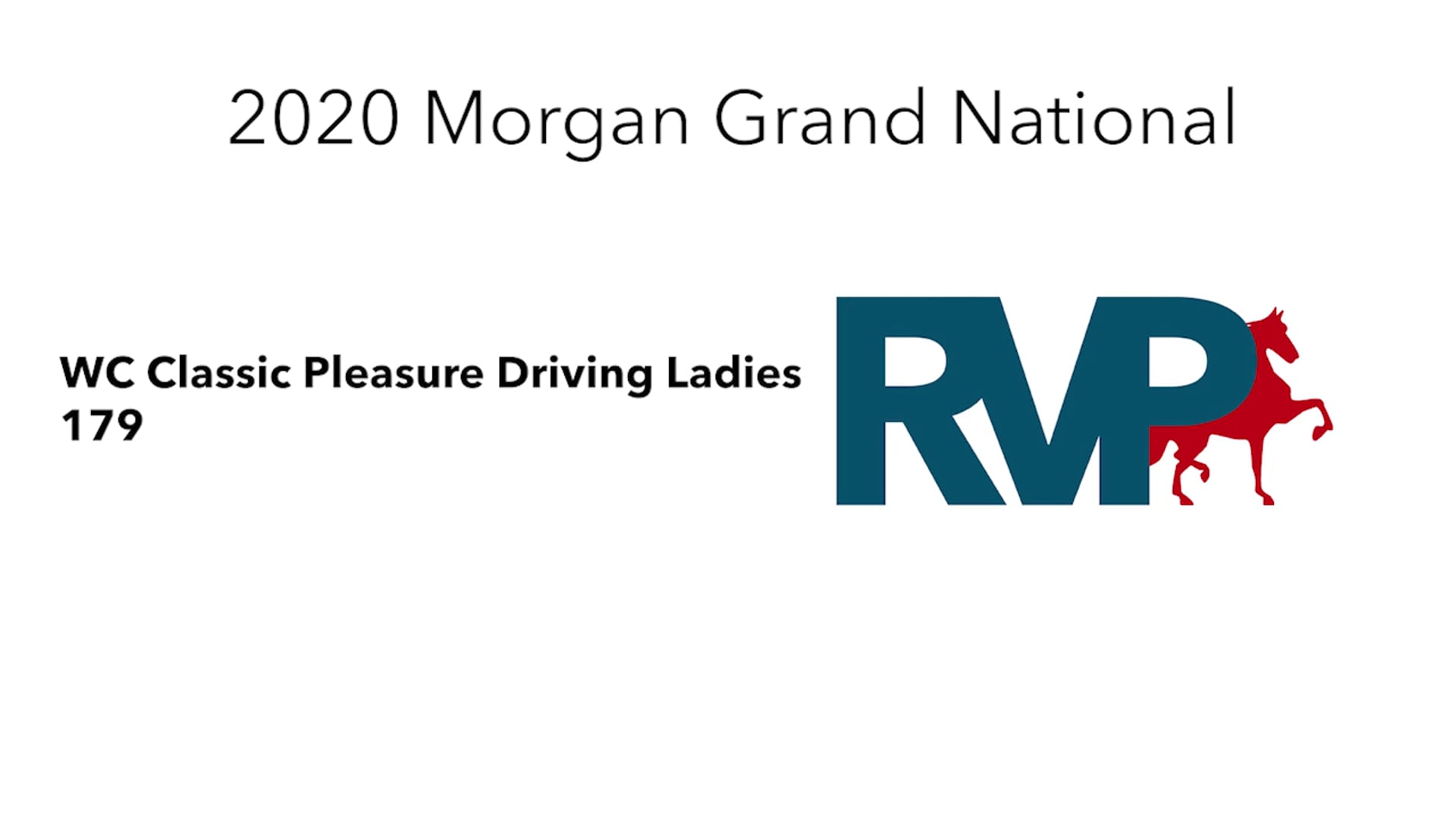 2020 MGN - 179 WC Classic Pleasure Driving Ladies