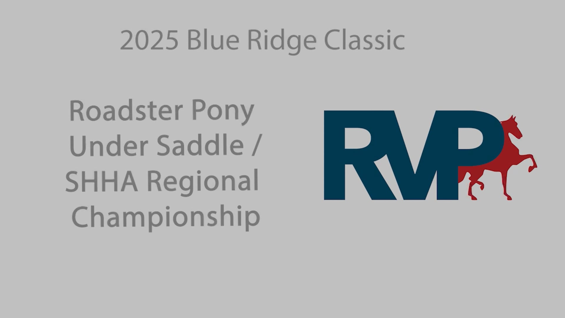 BRC25 - Class 191 - Roadster Pony Under Saddle & SHHA Regional Championship