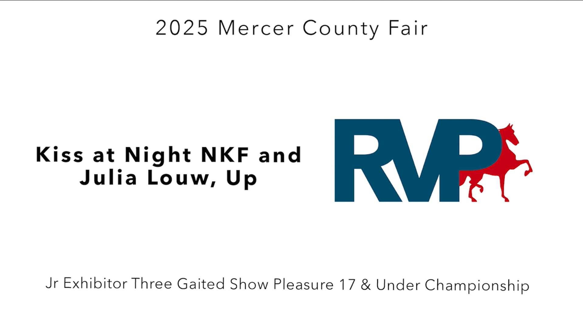 MCF25 - Class 85 - Kiss at Night NKF and Julia Louw, Up