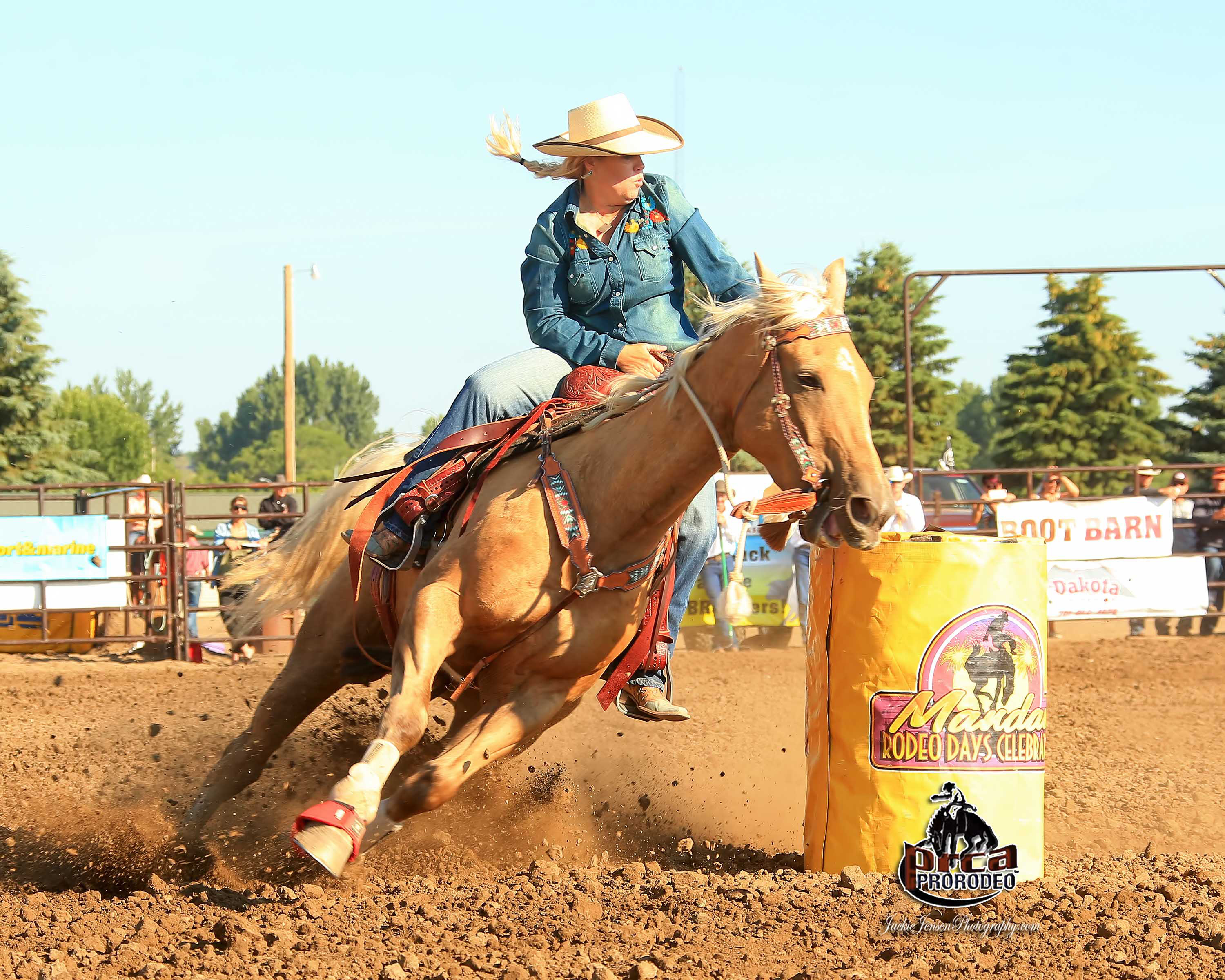 Riding the barrel horse