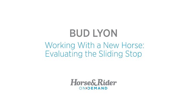 Working With a New Horse:Evaluating t...