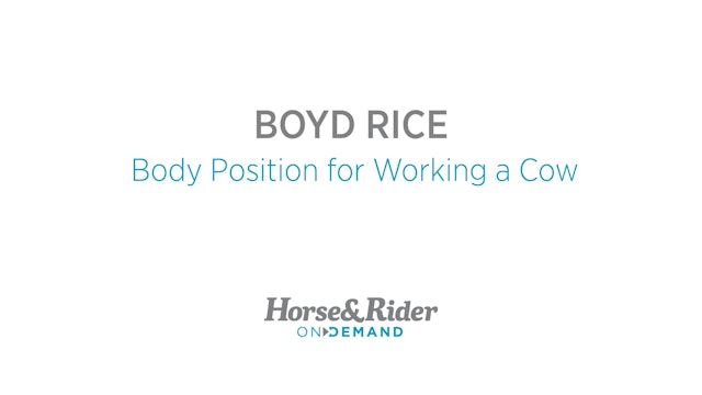 Body Position for Working a Cow