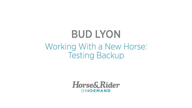 Working With a New Horse: Testing Bac...