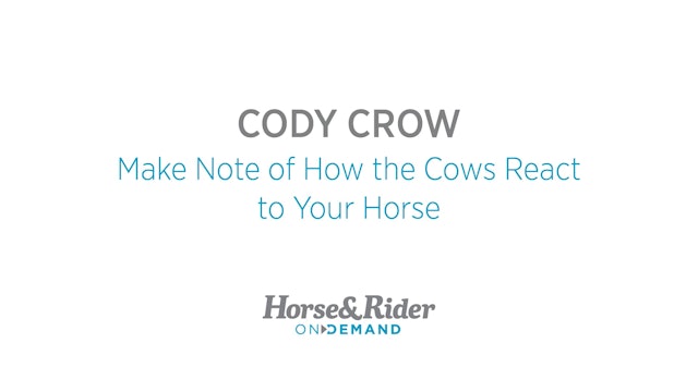 Make Note of How the Cows React to Your Horse
