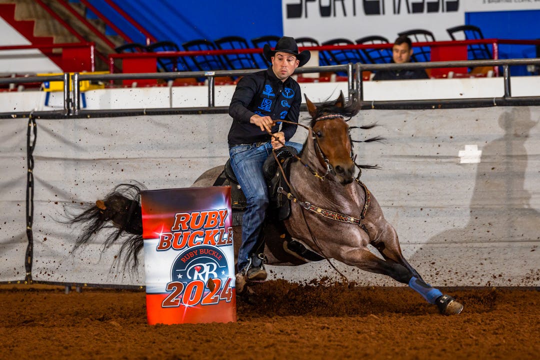 Tyler Rivette on Slingin Firewater Ruby Buckle Central April 22