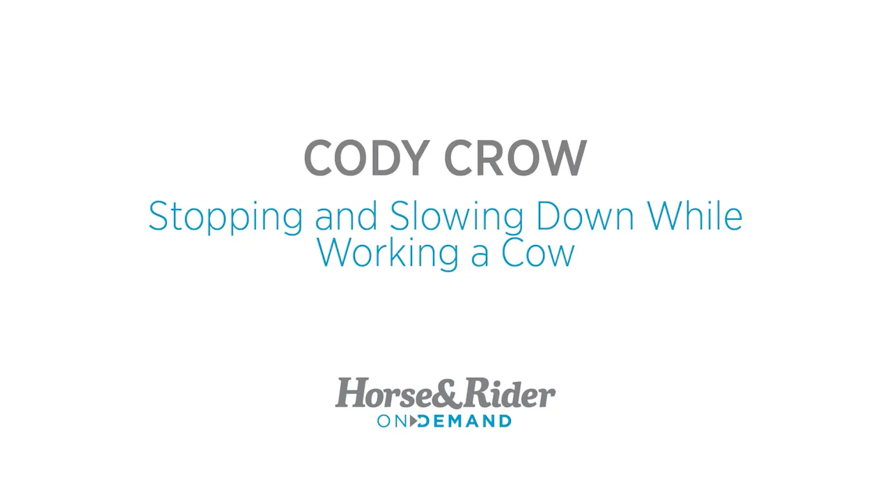 Stopping and Slowing Down While Working a Cow - Spend a Day with Cody ...