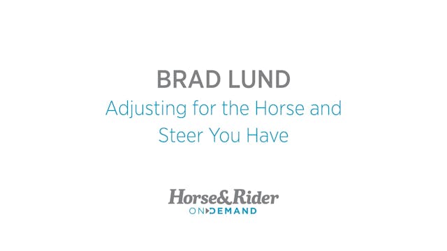 Adjusting for the Horse and Steer You...