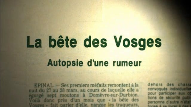 LA BETE DES VOSGES : AUTOPSIE D'UNE RUMEUR / ROBIN HUNZINGER