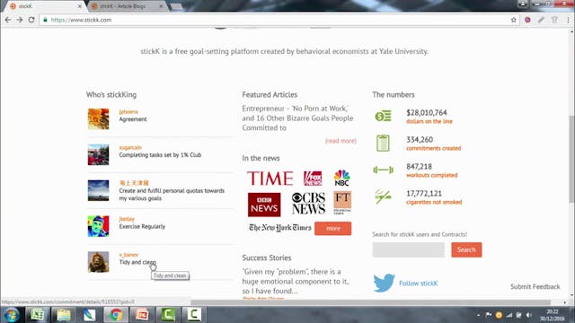 Goal setting with Stickk