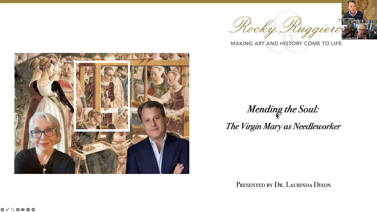 Mending the Soul: The Virgin Mary as Needleworker - Rocky Ruggiero™