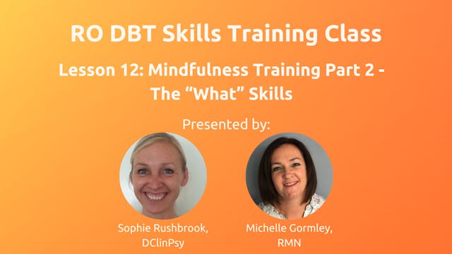 Lesson 12 - Mindfulness Training Part 2