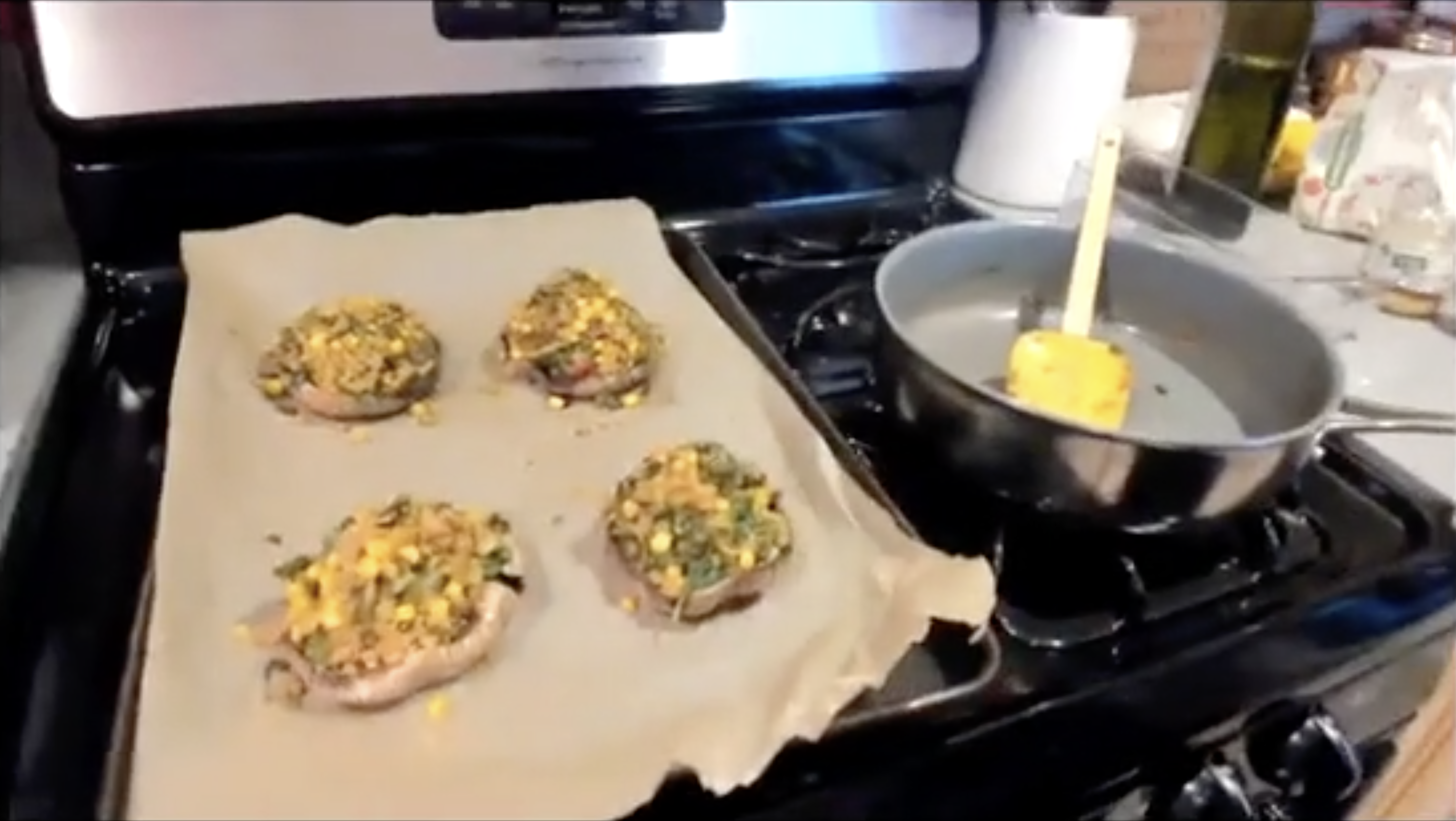 2-21-22 Stuffed Portobello Mushrooms with Hummus Gravy - Cooking Class