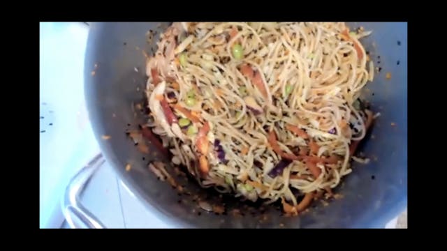 Sesame Ginger Noodle Salad and a Raw Fruit Crisp!