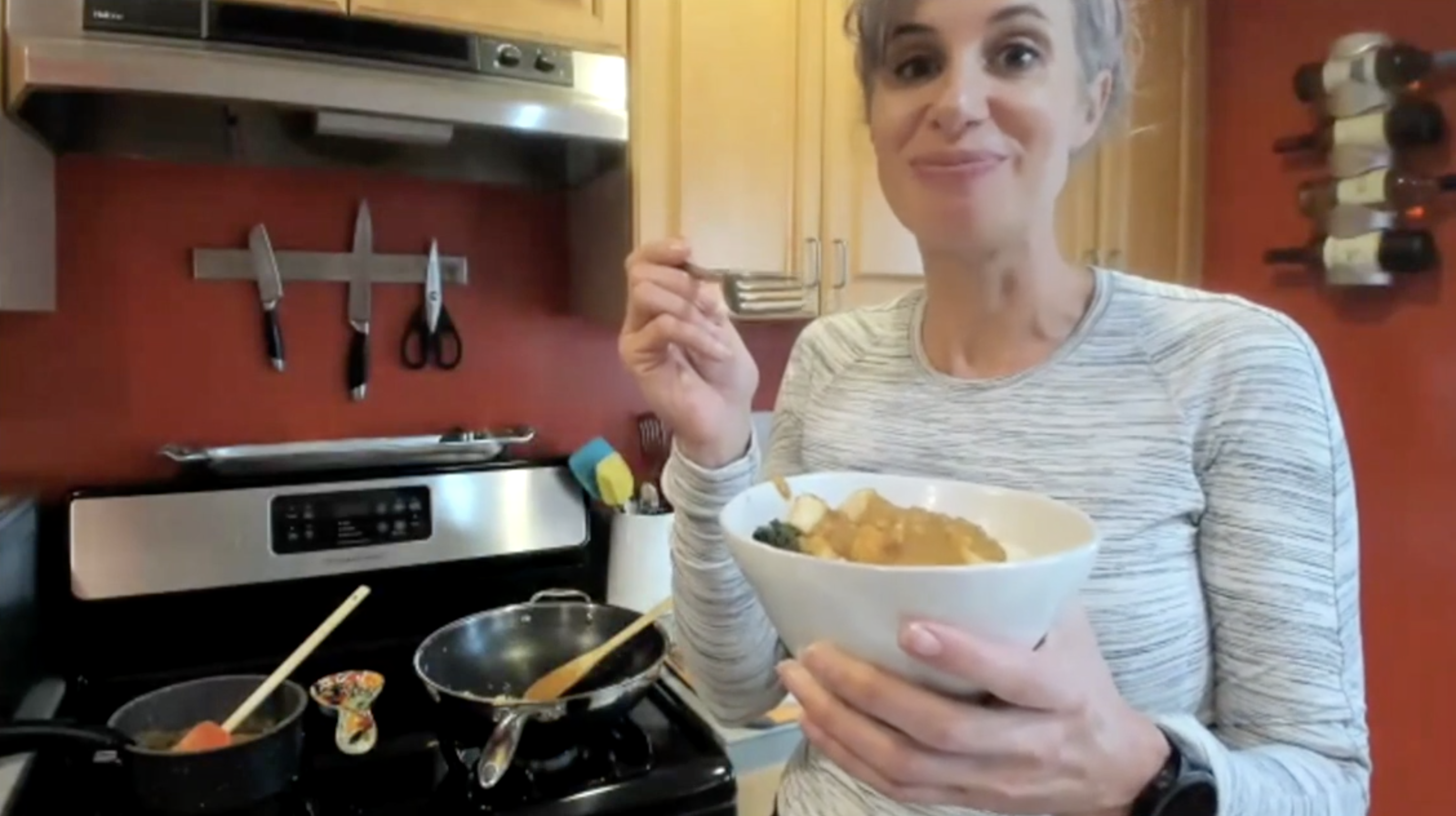 2-5-25 ~ Curried Peanut Sauce Bowl with Tofu and Kale ~ Cooking Class