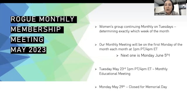 May 2023 Monthly Membership Meeting