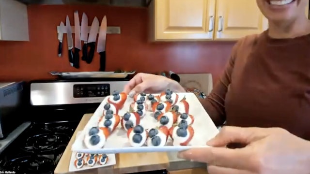 6-28-23 ~ Red, White + Blue Cheesecake Strawberries ~ Cooking Class!