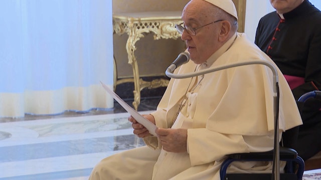 Pope Francis uses wheelchair in all of his day's meetings