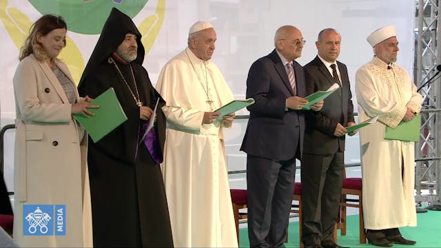 Pope and religious leaders pray for p...